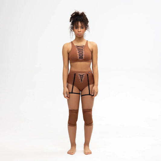 QUEEN WEAR - Genouillères classiques - Nude Moka