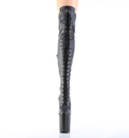 PLEASER - Flamingo - 3014 Matte Black Faux Leather