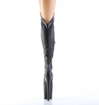PLEASER - Flamingo - 3014 Matte Black Faux Leather