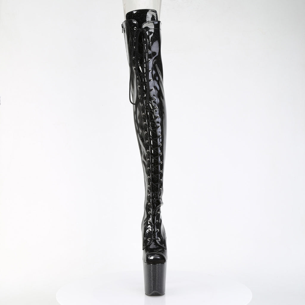 PLEASER - Flamingo - 3021GP - Black Glitter