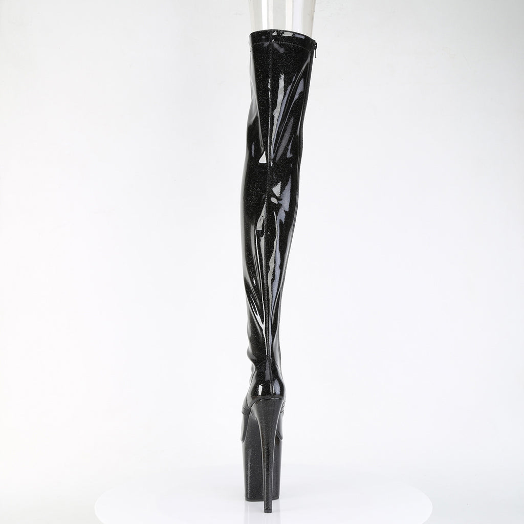 PLEASER - Flamingo - 3021GP - Black Glitter