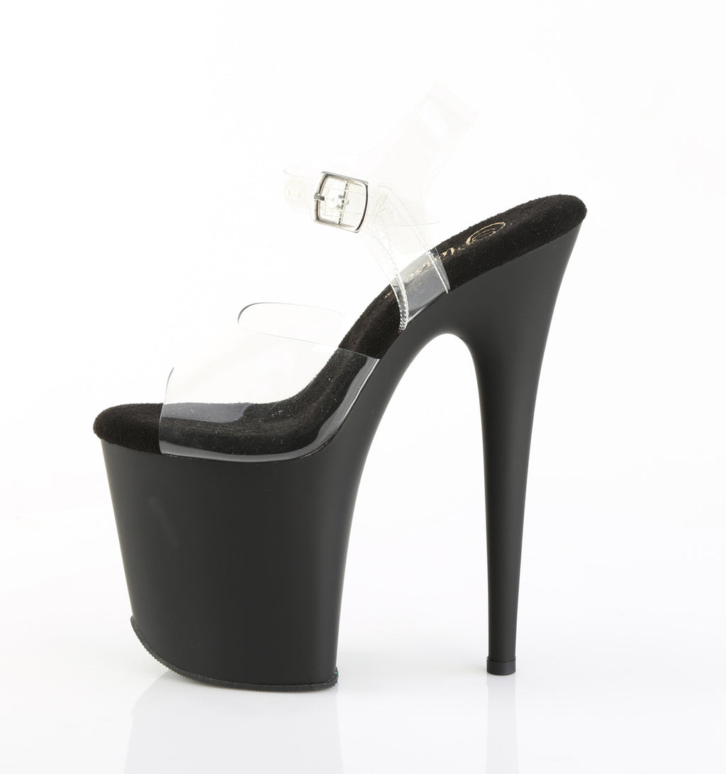 PLEASER - Flamingo - 808 Transparent/Noir Mat
