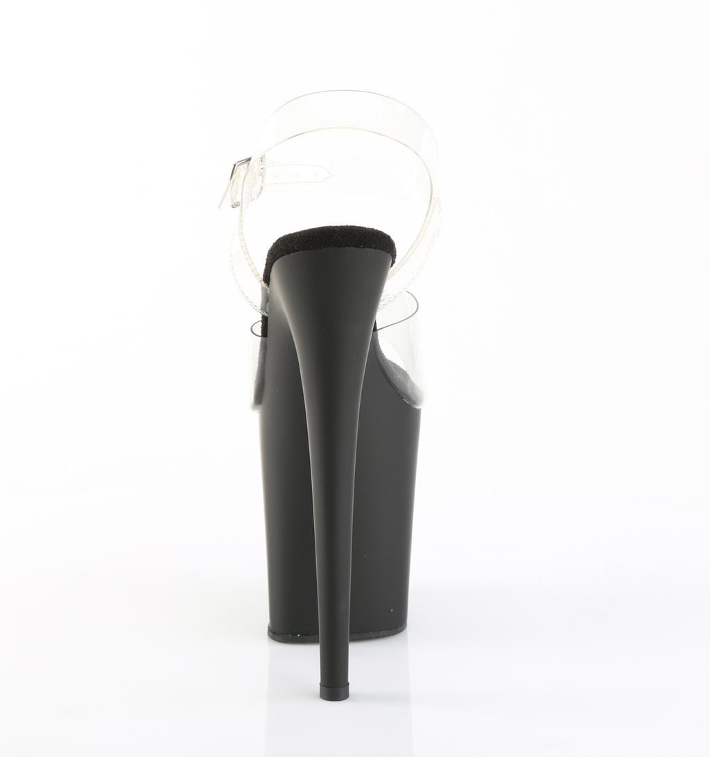 PLEASER - Flamingo - 808 Transparent/Noir Mat