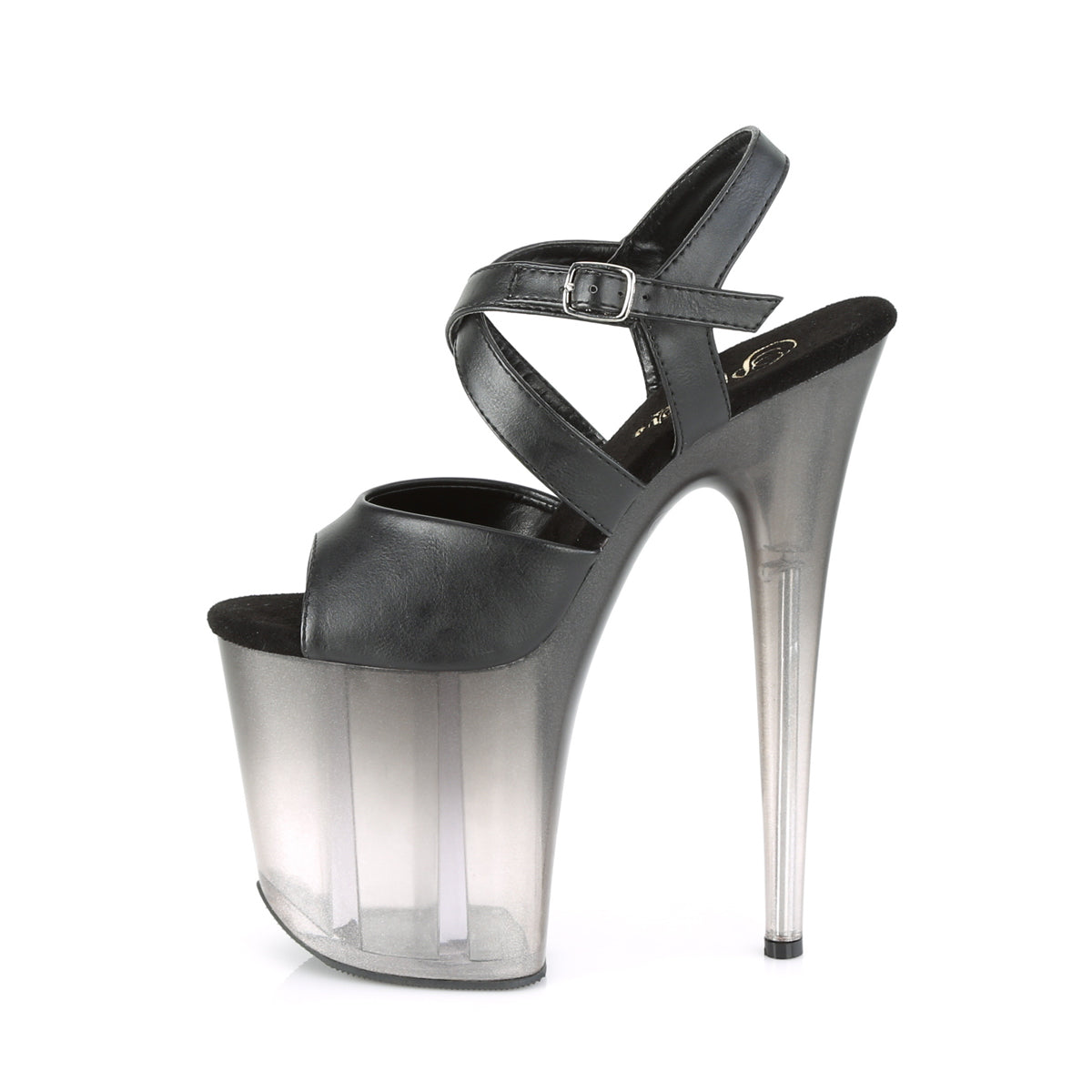 PLEASER - Flamingo - 822T Black faux leather