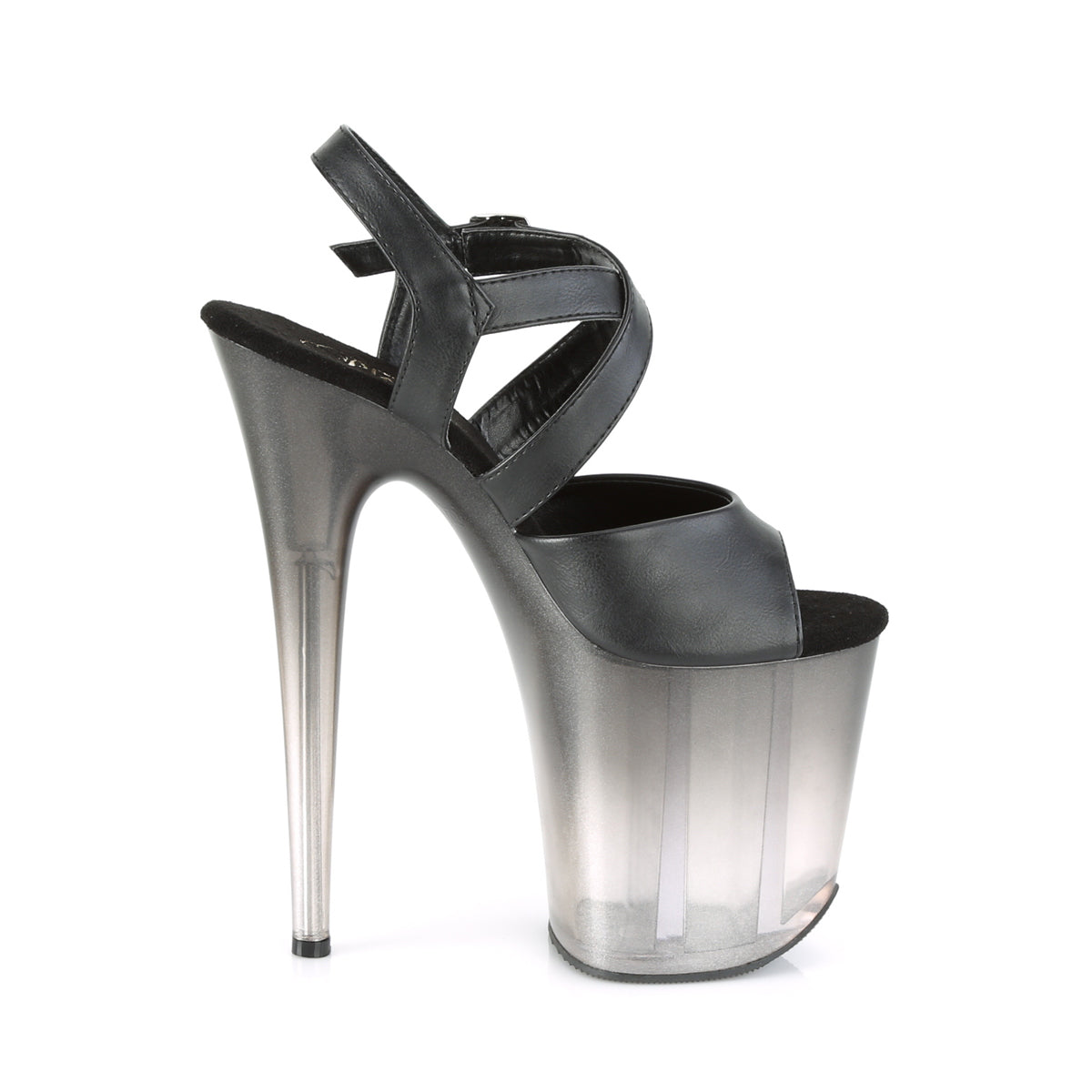 PLEASER - Flamingo - 822T Black faux leather
