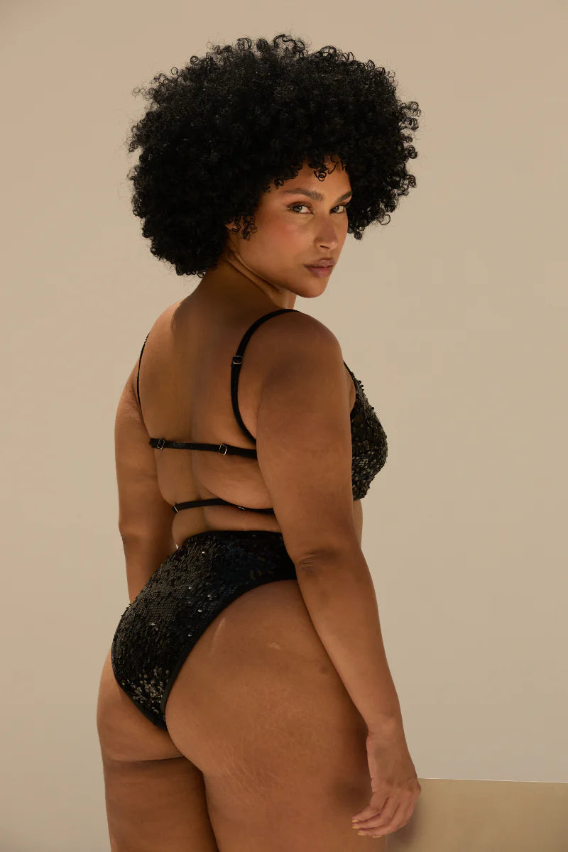 ROLLING - Top vento - Noirs à sequins