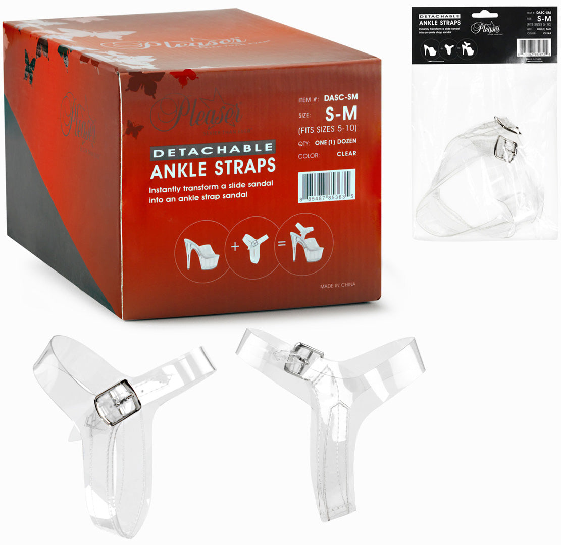 PLEASER - Sangles de cheville amovibles transparentes