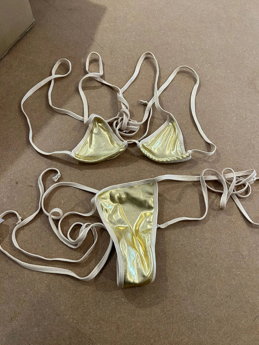 ANGRY DOLLZ - Metallic gold bikini